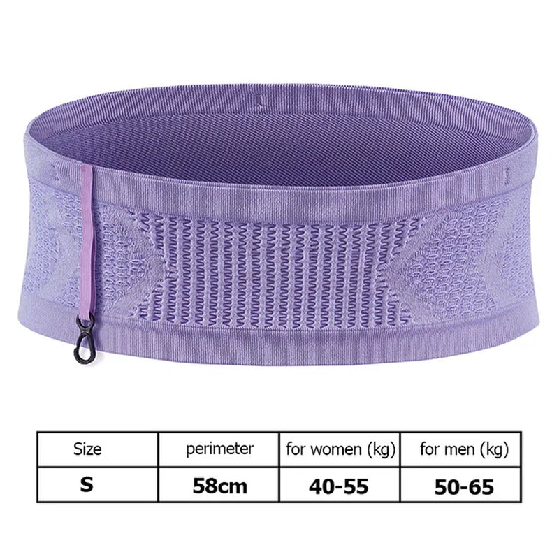 Seamless Invisible Running Waist Belt Bag Men Women Gym Sports Bag Outdoor Sport Fitness Fanny Pack Mobile Phone Bag with Hook