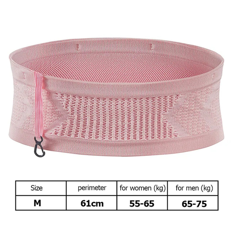 Seamless Invisible Running Waist Belt Bag Men Women Gym Sports Bag Outdoor Sport Fitness Fanny Pack Mobile Phone Bag with Hook