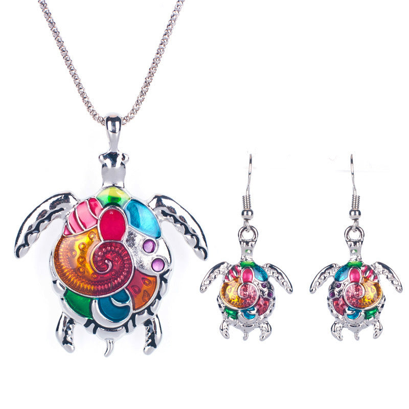 Turtle Necklace and Earrings