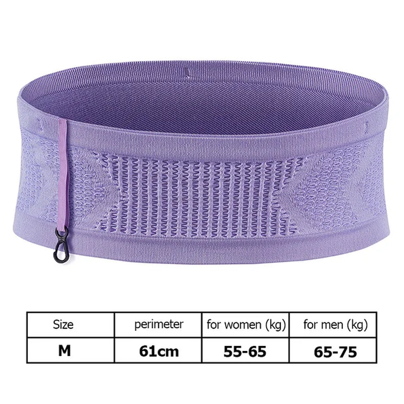 Seamless Invisible Running Waist Belt Bag Men Women Gym Sports Bag Outdoor Sport Fitness Fanny Pack Mobile Phone Bag with Hook