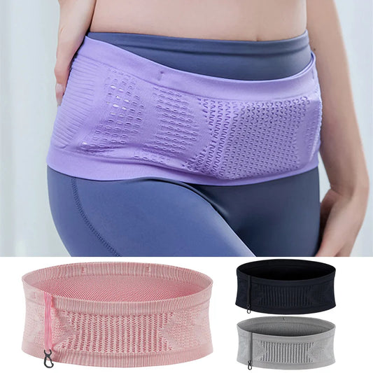 Seamless Invisible Running Waist Belt Bag Men Women Gym Sports Bag Outdoor Sport Fitness Fanny Pack Mobile Phone Bag with Hook